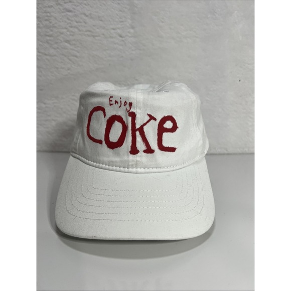 Coke‎ Hat. White Adjustable Strap Brand Is George. Funny. Frat. Collage - Picture 1 of 11
